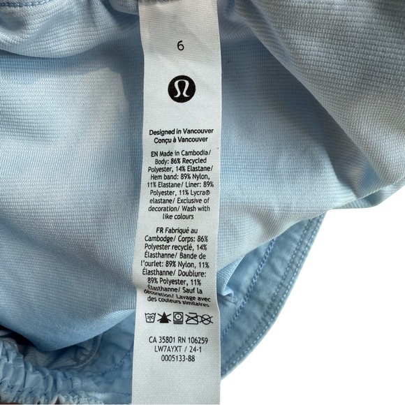 Lululemon Women's Athletic Tracker Shorts 4” in Light Blue Size 6 Athleisure Gym - Picture 3 of 7